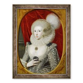 Tablou inramat - Robert Peake the Elder - Portretul unei femei, posibil Frances Cotton, Lady Montagu, de Castelul Boughton - - Roveli