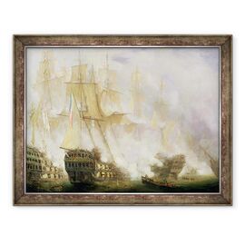 Tablou inramat - John Christian Schetky - Batalia de la Trafalgar - - Roveli