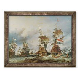 Tablou inramat - Louis Eugene Gabriel Isabey - Batalia de la Texel - - Roveli