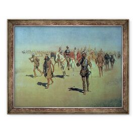 Tablou inramat - Frederic Remington - Francisco Vasquez de Coronado c.1510-54 isi croiesc drum prin New Mexico, de la Marele Explorator American - - Roveli