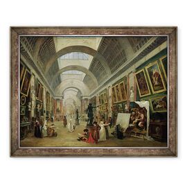 Tablou inramat - Hubert Robert - Vedere la Marea Galerie a Luvru - - Roveli