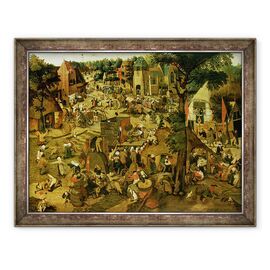 Tablou inramat - Pieter Brueghel the Younger - Targ cu prezentare teatrala - - Roveli