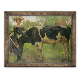 Tablou inramat - Lovis Corinth - Pictorul Charlotte Berend Cu Un Taur - - Roveli