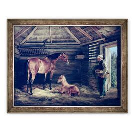 Tablou inramat - Albrecht Adam - Engleza Mare Cu Ei Foals - - Roveli