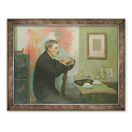 Tablou inramat - Alfred Mohrbutter - Pictorul Julius Wohlers in studioul sau - - Roveli