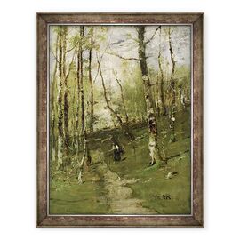 Tablou inramat - Mihaly Munkacsy - in padurea Barbizon in 1875 - - Roveli