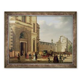 Tablou inramat - Etienne Bouhot - Intrarea in Biserica Musee de Luvru si St Louis - - Roveli