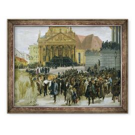 Tablou inramat - Adolph Friedrich Erdmann von Menzel - Victimele revolutiei din martie la Berlin zace in stat - - Roveli
