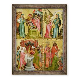 Tablou inramat - Master Bertram of Minden - Sacrificiul lui Ioachim si taierea imprejur a lui Hristos, din aripa stanga a altarului Buxtehude - - Roveli