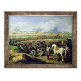 Tablou inramat - Adam Frans Van der Meulen - Ludovic al XIV-lea 1638-1715 la asediul Tournai - - Roveli