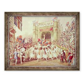 Tablou inramat - F. Lloyds - Dusul aurului, scena din productia lui Charles Kean a lui Henry al V-lea, Teatrul Princess - - Roveli