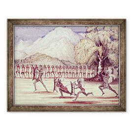 Tablou inramat - Samuel Baker - Dansul Razboiului, ilustrare din Albert Nyanza Marele Bazin al Nile de Sir Samuel Baker - - Roveli