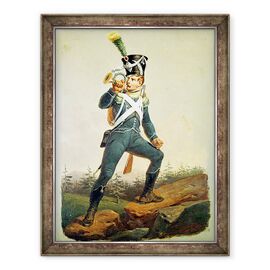 Tablou inramat - scoala engleza - Infanterie Usoara Ensign - - Roveli