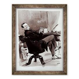 Tablou inramat - Sem - Georges Courteline 1858-1929 g/c pe hartie - - Roveli