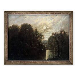 Tablou inramat - Karl Gustav Carus - Peisaj rau in Rosental langa Leipzig - - Roveli