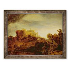 Tablou inramat - Rembrandt Harmensz van Rijn - Peisaj cu un castel - - Roveli