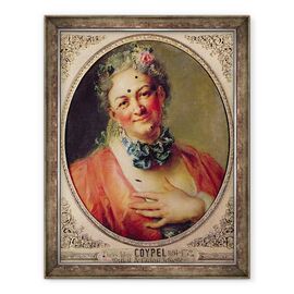 Tablou inramat - Charles Antoine Coypel - Portretul Cantaretei Pierre de Jelyotte 1713-97 in Costum Femeie - - Roveli