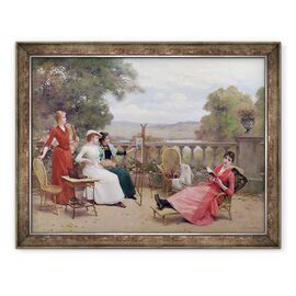 Tablou inramat - Jules Frederic Ballavoine - Pictura pe terasa - - Roveli