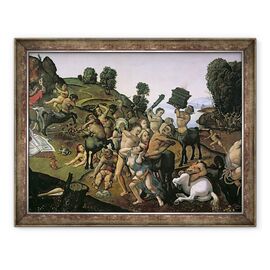 Tablou inramat - Piero di Cosimo - Lupta dintre lapiti si centauri detaliu al centaurilor care ataca lapitii c.1490 - - Roveli