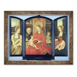 Tablou inramat - Master of the Holy Blood - Sfanta familie cu Sfanta Ecaterina si Sfanta Barbara - - Roveli