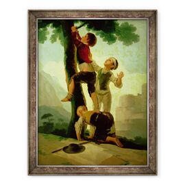 Tablou inramat - Francisco Jose de Goya y Lucientes - Boys Alpinism copac, desene animate pentru tapiserie - - Roveli