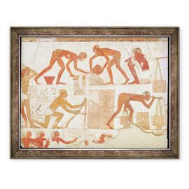 Tablou inramat - Egyptian 18th Dynasty - Constructia unui zid, din mormantul lui Rekhmire, vizirul Tuthmosis III si Amenhotep II - - Roveli