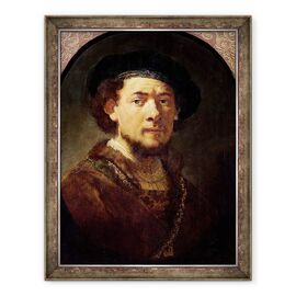 Tablou inramat - Rembrandt Harmensz van Rijn - Portretul unui Barbat Cu Un Lant de Aur sau, Autoportret Cu Barba - - Roveli