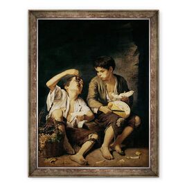 Tablou inramat - Bartolome Esteban Murillo - Doi copii mananca un pepene galben si struguri - - Roveli