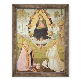 Tablou inramat - Bernardino di Betto Pinturicchio - Fecioara in glorie cu Sfantul Grigorie si Sfantul Bene - - Roveli