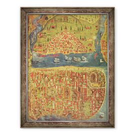 Tablou inramat - Nasuh Al-Silahi - IUK T.5964 Vedere la Istanbul - - Roveli