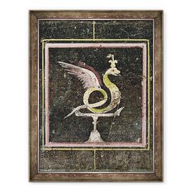 Tablou inramat - Roman - Un sarpe inaripat, detaliu dintr-un tabel decorat cu picturi in stil egiptean - - Roveli
