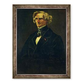 Tablou inramat - Andre Gill - Portretul lui Hector Berlioz 1803-69 atribuit anterior lui Honore Daumier 1808-79 - - Roveli