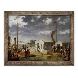 Tablou inramat - Adolphe Roehn - intalnire intre Napoleon Bonaparte 1769-1821 si Alexandru I 1777-1825 al Rusiei la Niemen, 25 iunie 1807 - - Roveli