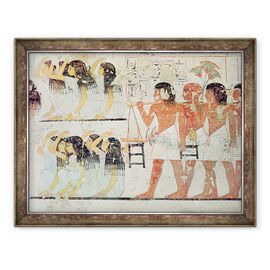 Tablou inramat - Egyptian 18th Dynasty - Grup de doliu in procesiunea funerara din Ramose, de la Capela Mormantului din Ramose, Noul Regat - - Roveli