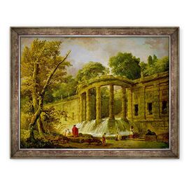 Tablou inramat - Hubert Robert - Pavilion cu cascada - - Roveli