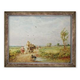 Tablou inramat - David Cox - Mergand la Hayfield - - Roveli