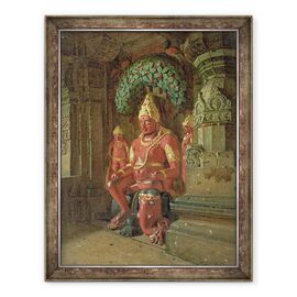 Tablou inramat - Piotr Petrovitch Weretshchagin - Statuia Vishnu in Templul Indra - - Roveli