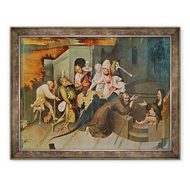 Tablou inramat - Hieronymus Bosch - Triptic al ispitei Sfantului Anton - - Roveli