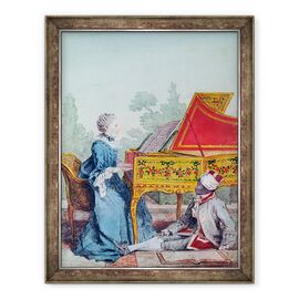 Tablou inramat - Carmontelle - Portretul domnisoarei Desgots de Saint-Domingue cu sclavul ei Laurent - - Roveli