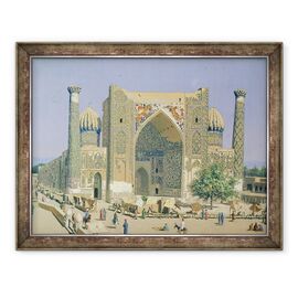 Tablou inramat - Vasili Vasilievich Vereshchagin - Medrasah Shir-Dhor la sediul Registan din Samarkand - - Roveli