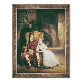 Tablou inramat - Francois Gabriel Guillaume Lepaulle - Marie 1804-84 si Paul Taglioni 1808-84 in baletul La Sylphide - - Roveli