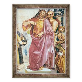 Tablou inramat - Luca Signorelli - Predicarea Anticristului, detaliu al lui Hristos si al diavolului, din Capela Madonnei di San Brizio - - Roveli