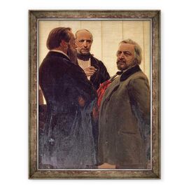Tablou inramat - Ilya Efimovich Repin - Vladimir Odoevski 1803-69, Mily Balakirev 1837-1910 si Mihail Ivanovici Glinka 1804-57 - - Roveli