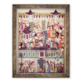 Tablou inramat - Scoala turceasca - H 1517 f.17v Enthronement de Suleyman Magnificul 1494-1566 de Suleymanname de Arifi - - Roveli