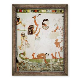 Tablou inramat - Egyptian 18th Dynasty - Pescuit si pasari in mlastini, detalii de la Capela Mormantului din Menna - - Roveli