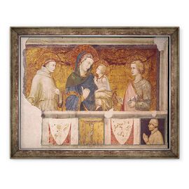 Tablou inramat - Pietro Lorenzetti - Fecioara si Pruncul cu Sfantul Francisc si Sfantul Ioan Evanghelistul - - Roveli