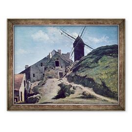 Tablou inramat - Jean Baptiste Camille Corot - O moara de vant la Montmartre - - Roveli