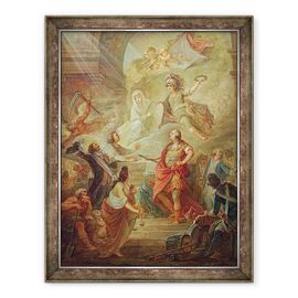 Tablou inramat - Nicolas Guy Brenet - Ludovic al XVI-lea 1754-93 jurand loialitate fata de constitutia pe altarul patriei - - Roveli
