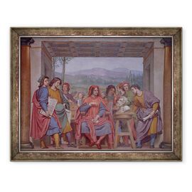 Tablou inramat - Giovanni Mannozzi - Lorenzo de Medici 1449-92 inconjurat de artisti - - Roveli