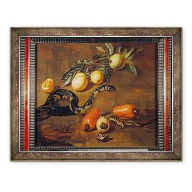 Tablou inramat - Dirk Valkenburg - Natura moarta a fructelor din Surinam si Reptile - - Roveli